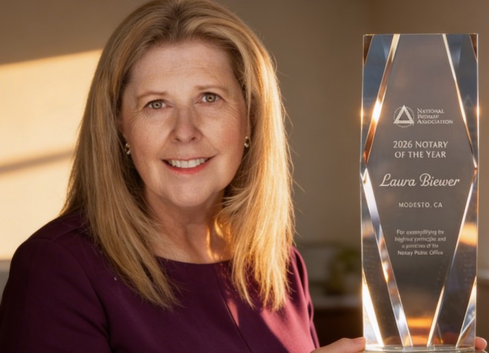laura biewer hold 2026 notary of the year award
